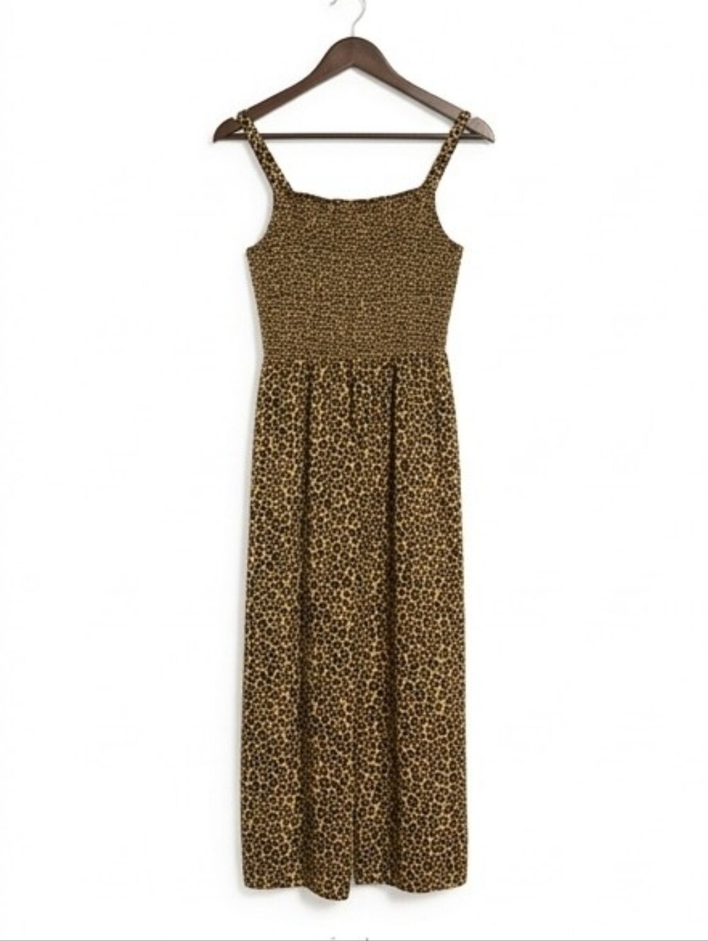 Old Navy Leopard Print Smocked Maxi Dress - Tan & Black